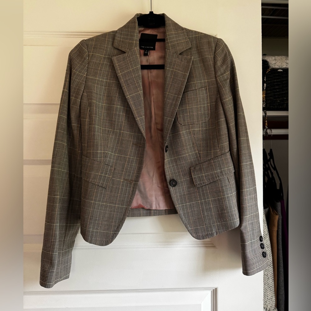 Plaid Blazer Jacket by The Limited